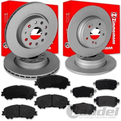 ZIMMERMANN BREMSSCHEIBEN + BELÄGE passend für NISSAN QASHQAI J11  RENAULT KADJAR