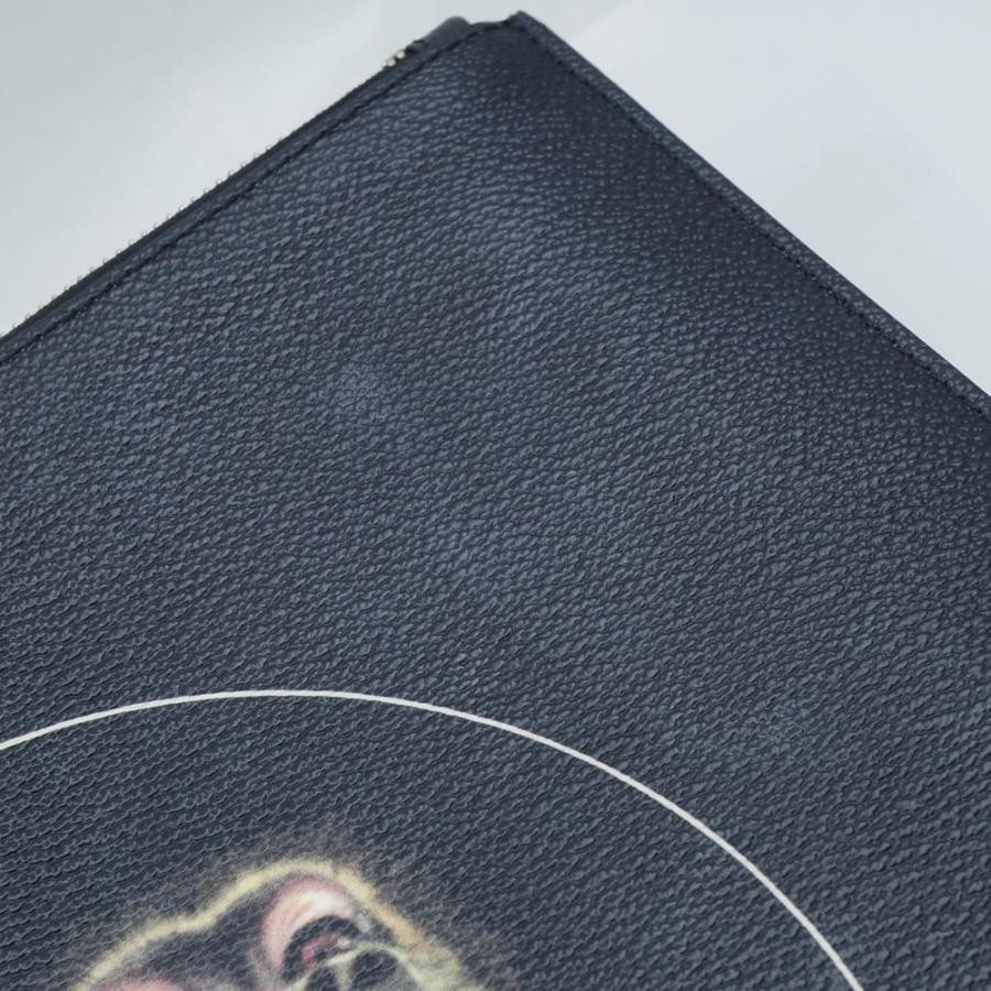 Givenchy Large Black Leather Pouch Monkey Motif V… - image 5