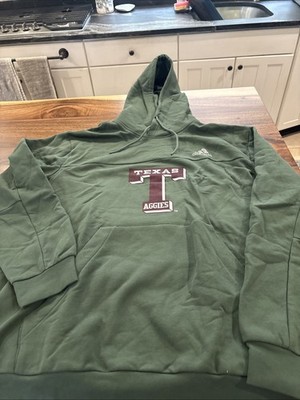 MENS NCAA Texas A&M Aggies adidas Sweatshirt HOODIE Dark Green XL  New