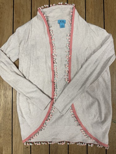 Two Bees Whimsical Lightweight Cotton Blend Cardigan Sweater Size Small