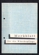 Merkblatt f&uuml;r die W&auml;schepflege FLAMMER Heilbronn W&auml;sche Waschen Tips 1950er