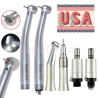 Dental LED Fiber Optic Turbine High /Low Speed Handpiece Kit 2/4Hole fit NSK UDM
