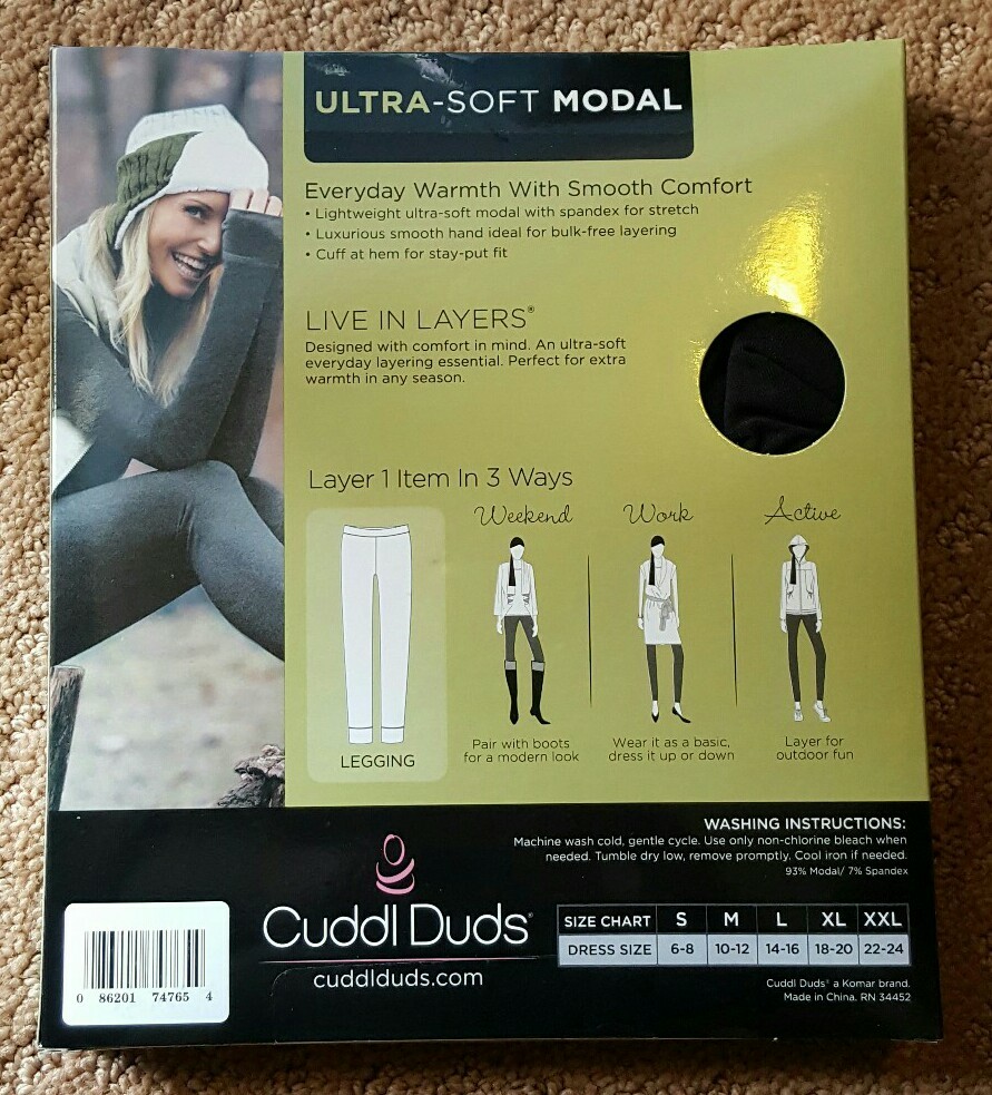 NEW Cuddl Duds Women's Modal Thermal Warm Layer Modal Leggings