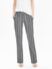 Banana Republic Stripe Cotton Trouser Light Blue Stripe 100 Cotton Size 12, NWT