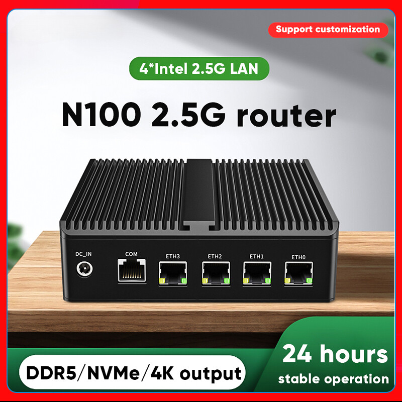 4x 2.5G i226 i225 LAN 12th Gen Fanless Mini PC Intel N100 