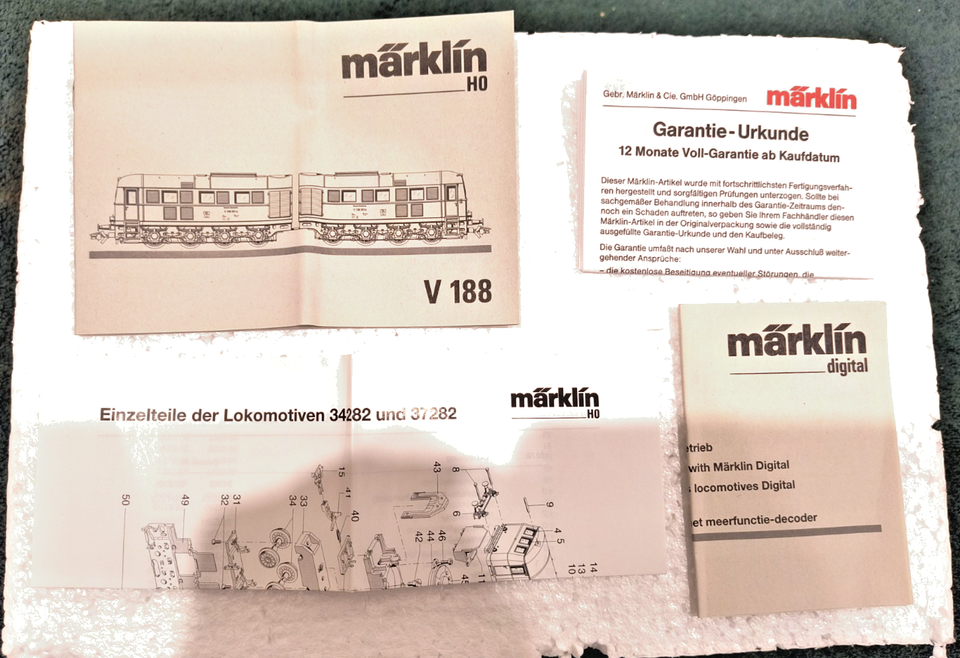 MARKLIN DIGITAL HO 37282 DB CL V 188 DIESEL/ ELECTRIC DOUBLE LOCOMOTIVE ...