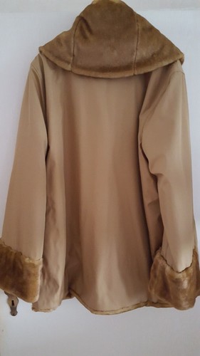 🌸DENNIS BASSO🌸 WENDEJACKE /Parka XXL BEIGE Fellimitat NEU OHNE ETIKETT - Bild 4 von 5
