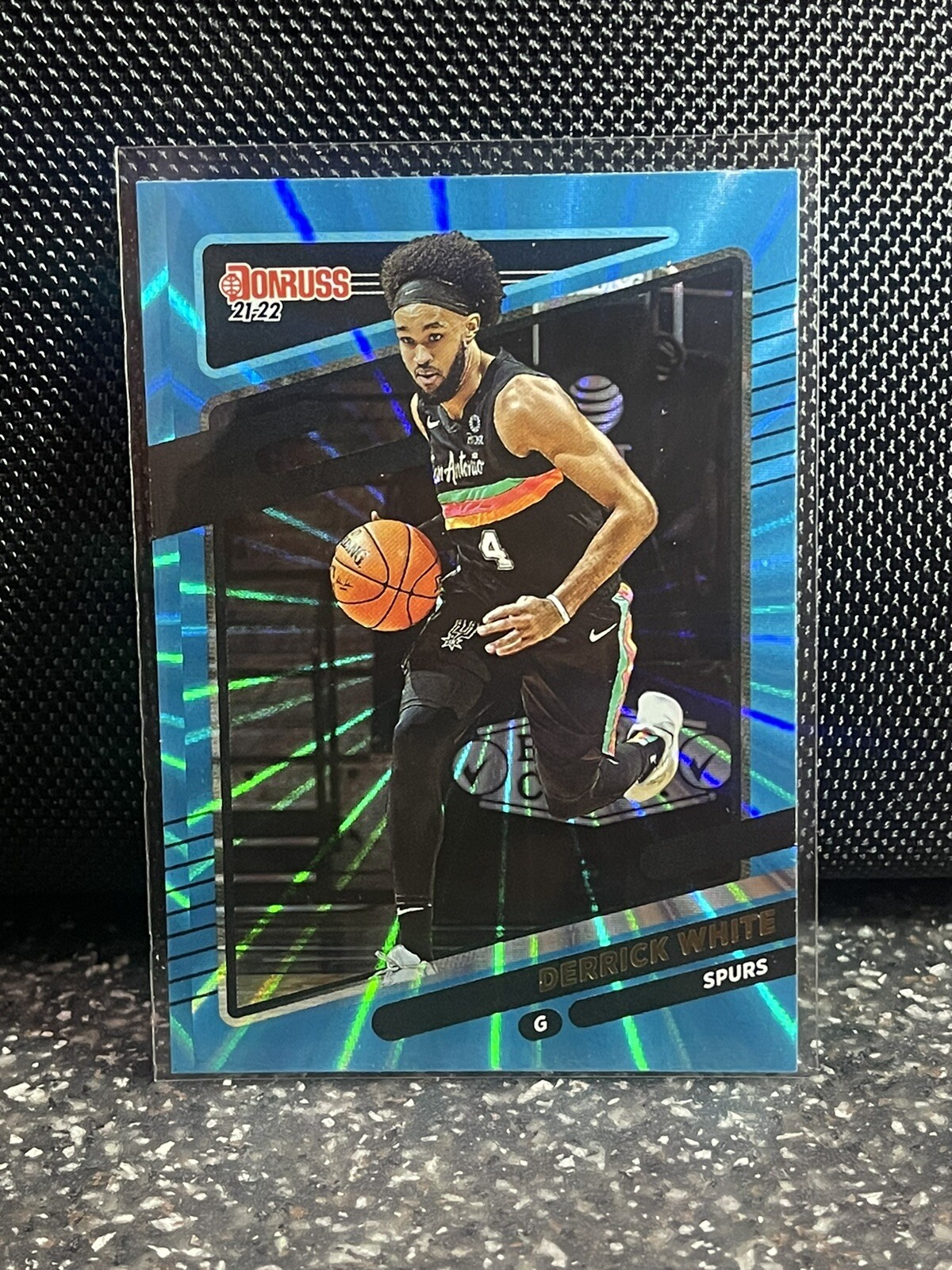 2021-22 Donruss Derrick White #22 Teal Laser Spurs Free Shipping