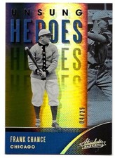 Frank Chance 2021 Panini Absolute Unsung Heroes Spectrum Gold /25 Chicago Cubs