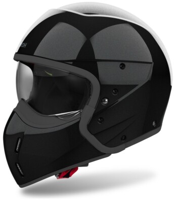 CASCO HELMET FIBRA MODULARE CROSSOVER AIROH J110 COLOR BLACK GLITTER GLOSS TG XL
