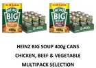 HEINZ Big Soup Chicken, Beef & Vegetable Flavours 400g Cans Selec. (PACK OF 12)