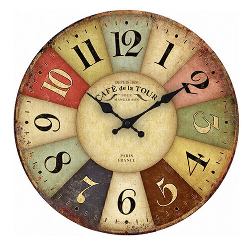 Wanduhr Vintage Küchenuhr leise lautlos Küche kein ohne Ticken Shabby stumm DE