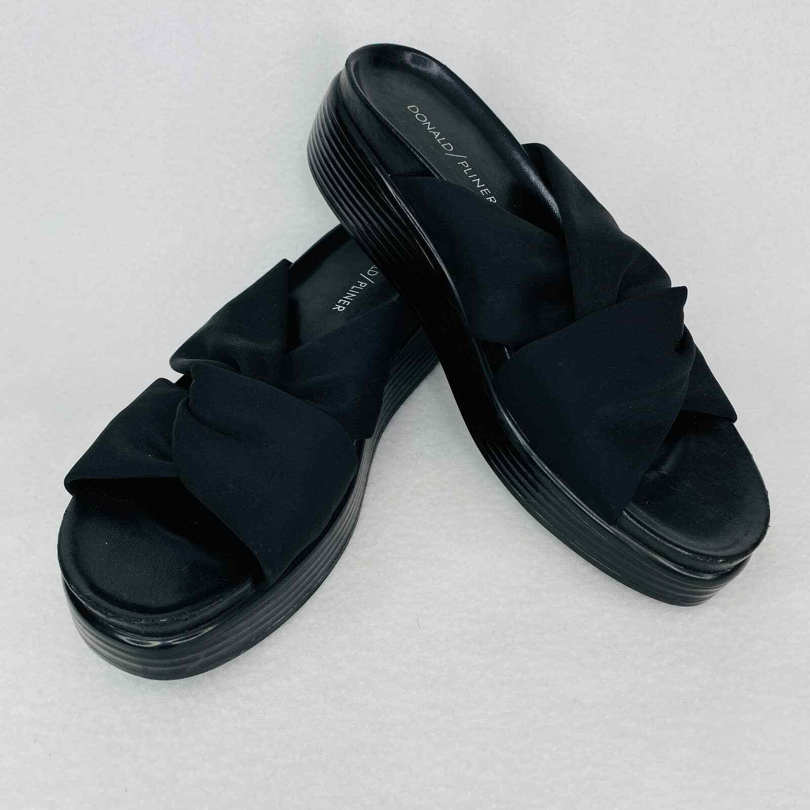 Donald Pliner Folley Sandals Slides Black 8M Bow | eBay