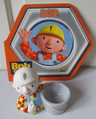 Board Book Bob The Builder Shaped Egg Cup Very Good Clean Condition