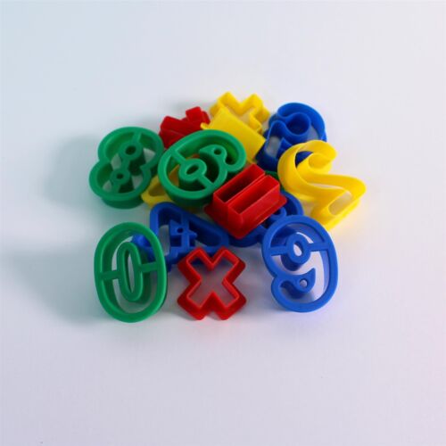 Number Dough Cutters 0 -9 Plastic 15 Cutter Set Digits Maths Symbols Clay - Picture 3 of 4