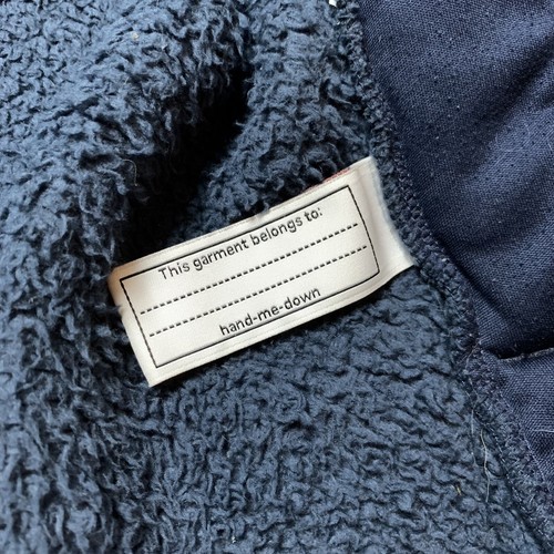Patagonia Deep Pile Fleece Hoodie Youth Kids Large Jacket Full Zip Blue Pockets - Picture 9 of 12