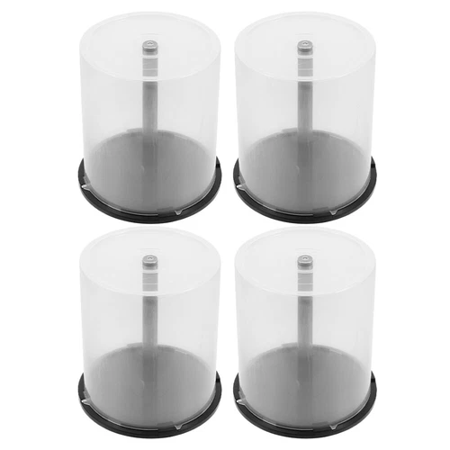  4 Pcs Empty Round CD/DVD Storage Container Simple Easy Access CD/DVD Organizing