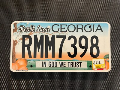 #ad GEORGIA LICENSE PLATE CLAYTON COUNTY RMM 7398 JULY 2020 $9.59