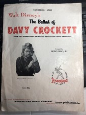 1953 BALLAD OF DAVY CROCKETT Disney accordion sheet music