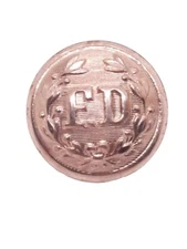 Vintage Fire Department Coat Button Superior Quality 2 Piece Brass Late 1800's