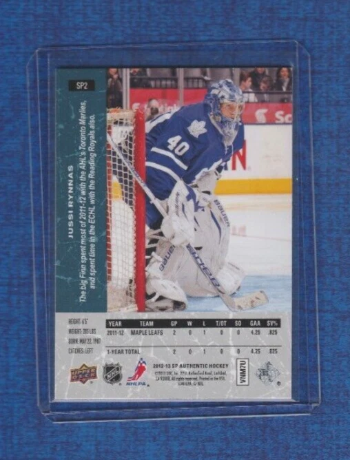 2012-13 SP Authentic Hockey 1994-95 SP RETRO # SP2 Jussi Rynnas - Image 2 of 2