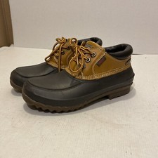 G.H. Bass Duck Boots Womens 8M Black Leather Rain Boot Waterproof Ankle