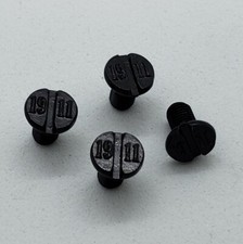 Black Nickel Metal 1911 Grips – USMC Emblem – Full Size With Ambi Cut Screws