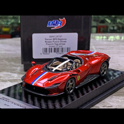 BBR 1:43 Ferrari Daytona SP3 Rosso Fucco Gloss French Stripe Diecast Car Model