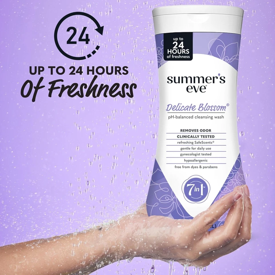 Summer's Eve Delicate Blossom Daily Refreshing All Over Feminino Body Wash, 15fl - Imagem 4 de 4