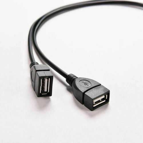 USB 2.0 A Male To 2 Dual USB Female Jack Y Splitter Hub Power Cord Adapter Cable - Picture 7 of 8