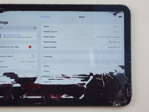 Apple iPad Mini 6.ª generación (A2567) 64 GB (solo Wi-Fi) 8,3" - *DAÑADO* - J7223 - Imagen 3 de 10