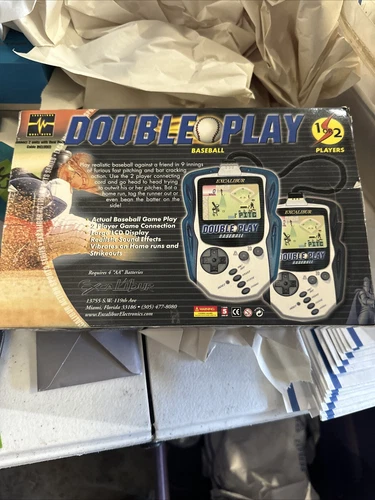 BASEBALL DOUBLE PLAY EXCALIBUR ELECTRONIC HANDHELD Games 1 or 2 PLAYERS 2 UNITS!