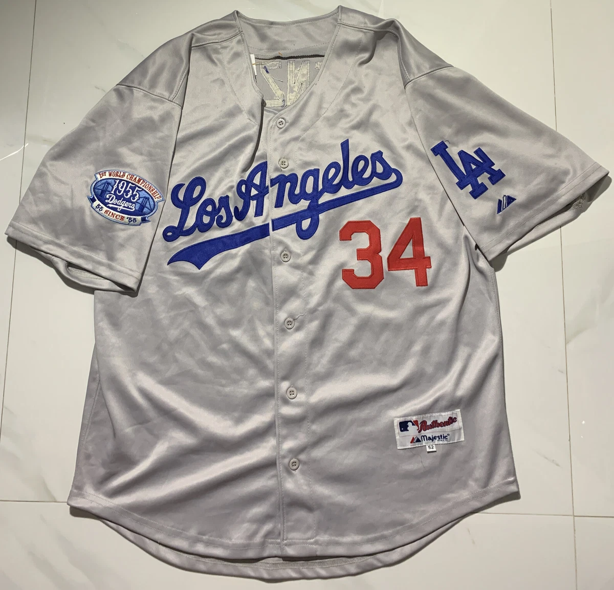 RARE 1955 Los Angeles Dodgers Fernando Valenzuela Majestic Gray