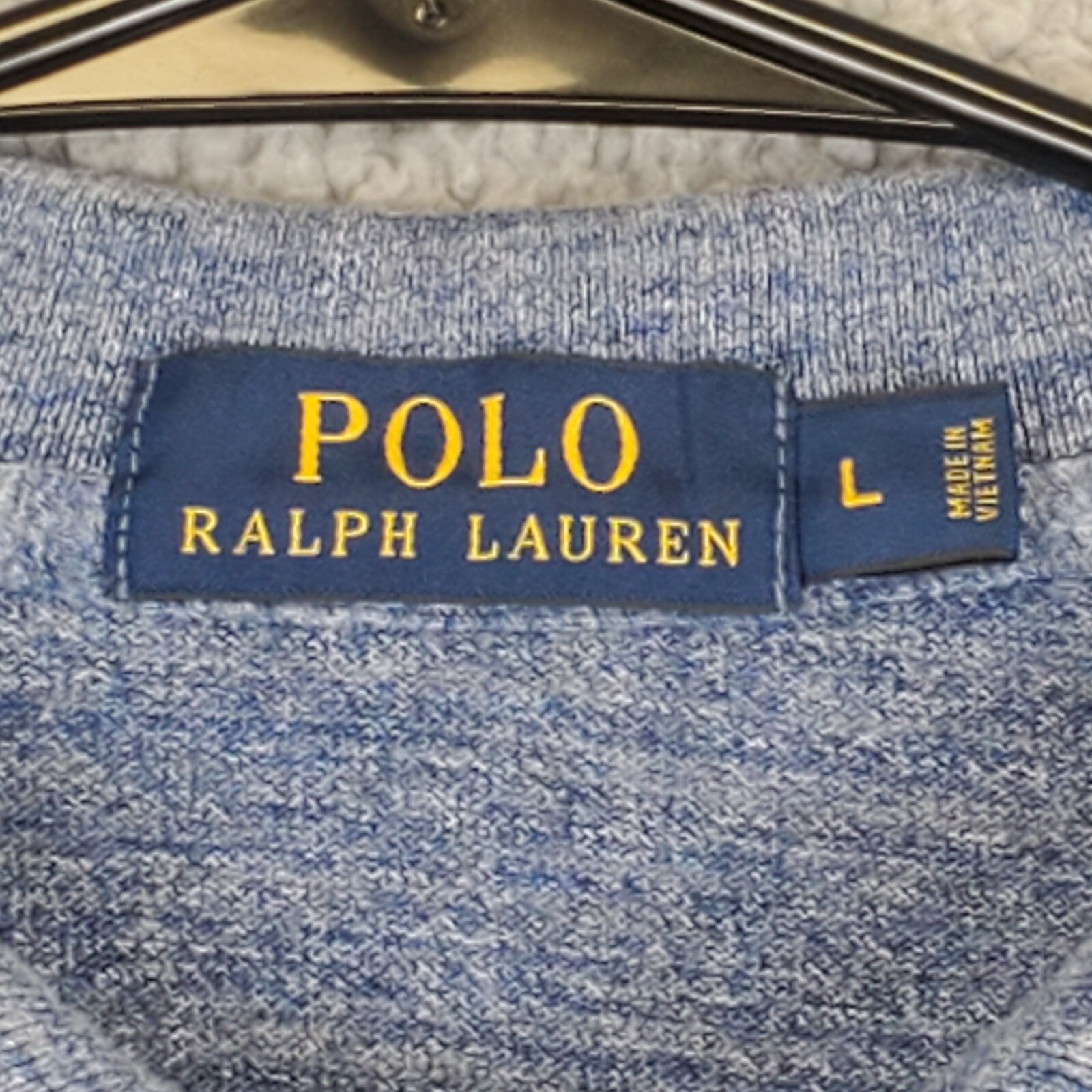 Polo Ralph Lauren uomo camicia grande blu erica due bottoni polo giallo pony