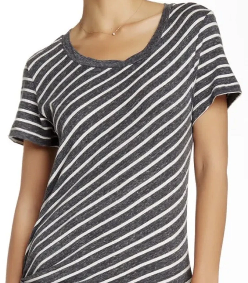 Maxi Vestido Para Mujer James Perse Rayas S/S Acanalado Brezo Carbón Talla 4 (XL) NUEVO CON ETIQUETAS Foto 3 de 4