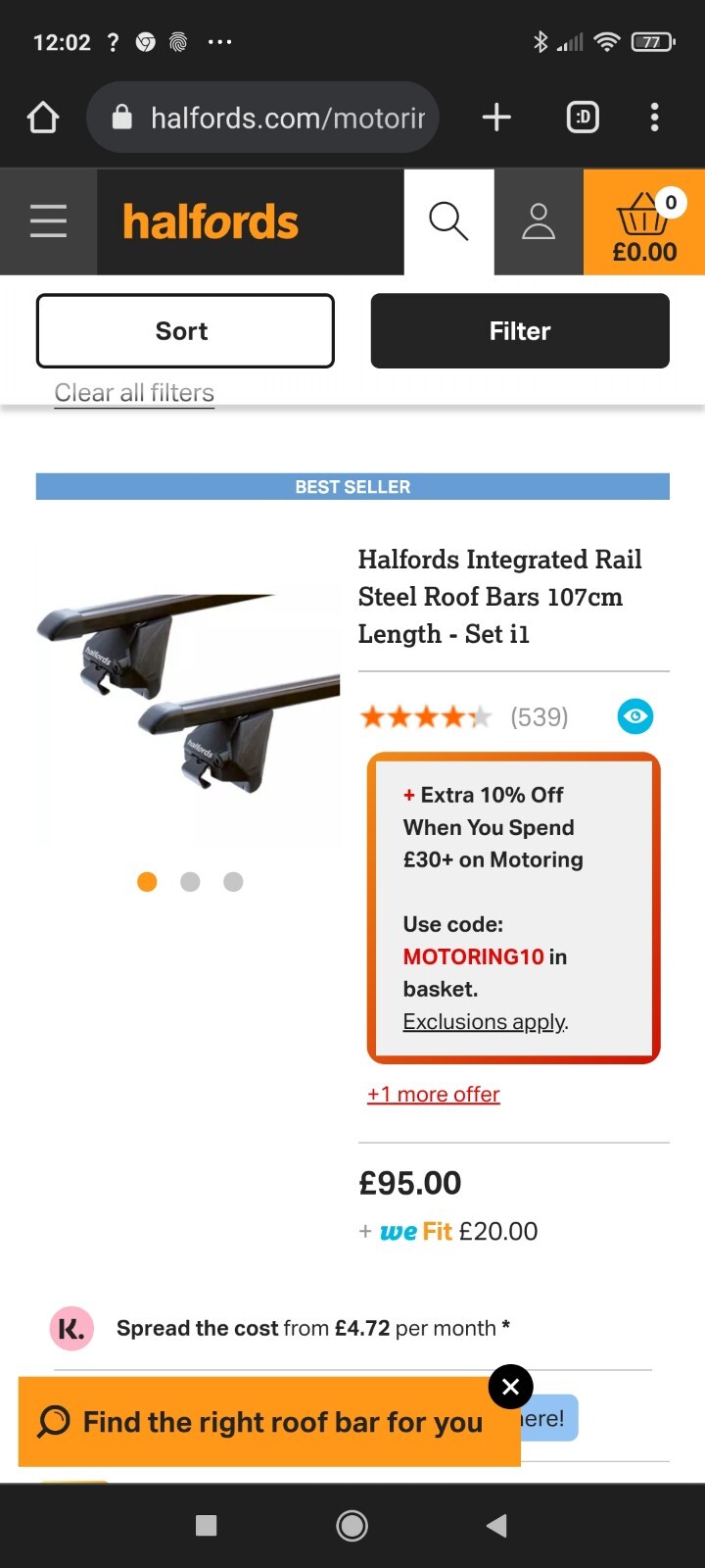 Halfords Roof Rack eBay