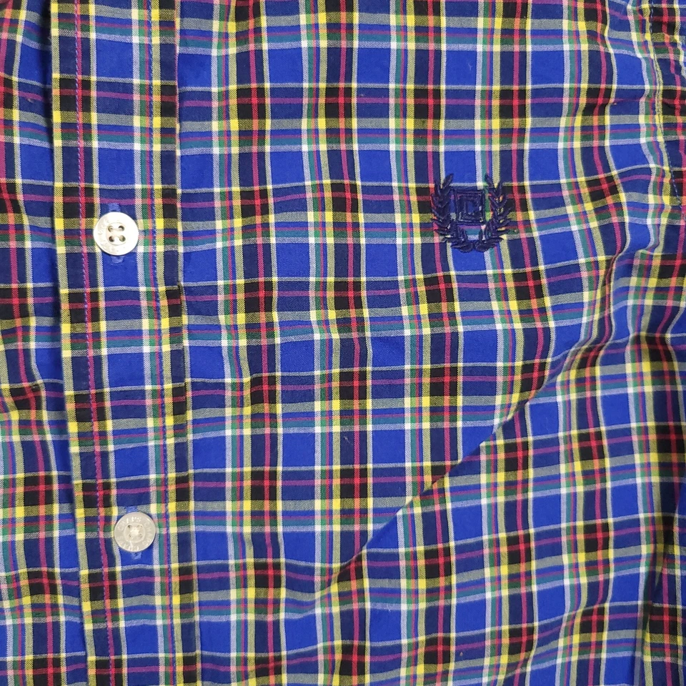 Chaps Button Down Shirt Boys Youth Large 18 20 Blue Check Long Sleeve - Image 4 of 4