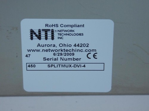 NTI SPLITMUX-DVI-4 DVI/VGA QUAD SCREEN MULTIVIEWER W BUILT-IN KVM SWITCH - Picture 7 of 10