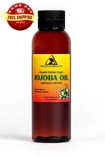 JOJOBA OIL GOLDEN ORGANIC CARRIER UNREFINED COLD PRESSED RAW VIRGIN PURE 2 OZ