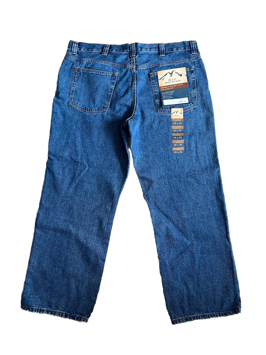 Blue Mountain Relaxed Fit Jeans Men's 38x30 Blue 5-Pocket Medium