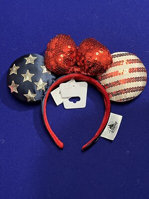 NWT Disney Parks Americana Minnie Mouse Ears Headband Stars & Stripes Patriotic Disney Parks Minnie Mouse Patriotic Star Stripes Americana  main image 3