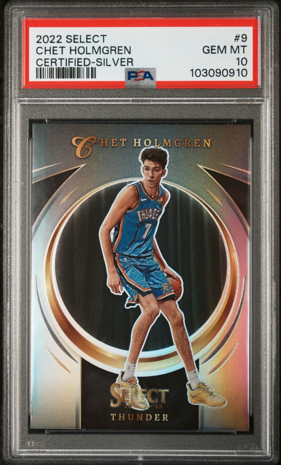 PSA 10 2022 Select Certified SILVER Prizm CHET HOLMGREN RC Rookie Graded GEM #9