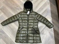 Molly Bracken Khaki Green Padded Puffa Jacket Size Xl 16 Shine Fleece Lined £119
