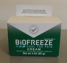 BiOFREEZE COOL THE PAIN FAST ACTING MENTHOL-PAIN RELIEF CREAM Net wt 3 OZ (85 g)