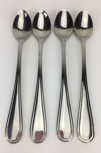 Stanley Roberts Rogers Stainless RIDGEWOOD Iced Tea Spoons 7 1/4" Lot Of 4