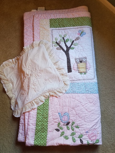 Pottery Barn Kids Hayley Brook Woodland Owl Trees Birds Twin Quilt