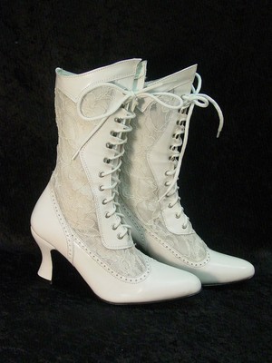 white lace granny boots