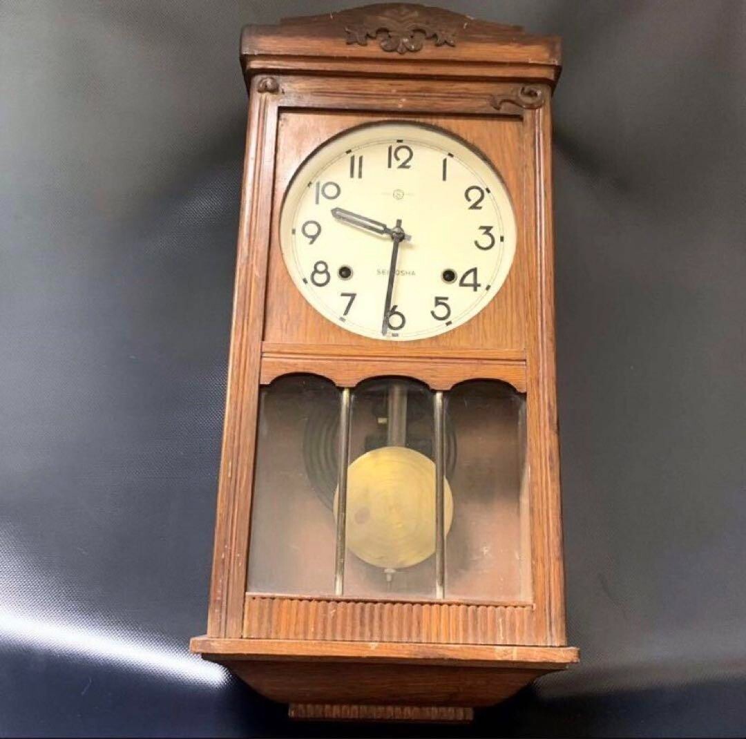 SEIKOSHA Spring Type Manual Winding Pendulum Clock Retro