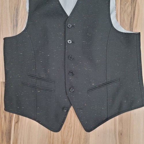 John Varvatos USA Vest Waistcoat Small Mens Black Suit Sleeveless Formal - Picture 2 of 10