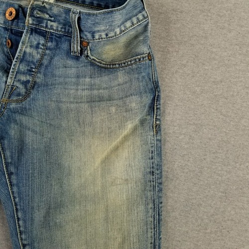 Vintage GUESS Jeans 31 Waist Jorts Cut Off Asymmetrical Button Fly 90s Faded - Picture 3 of 14